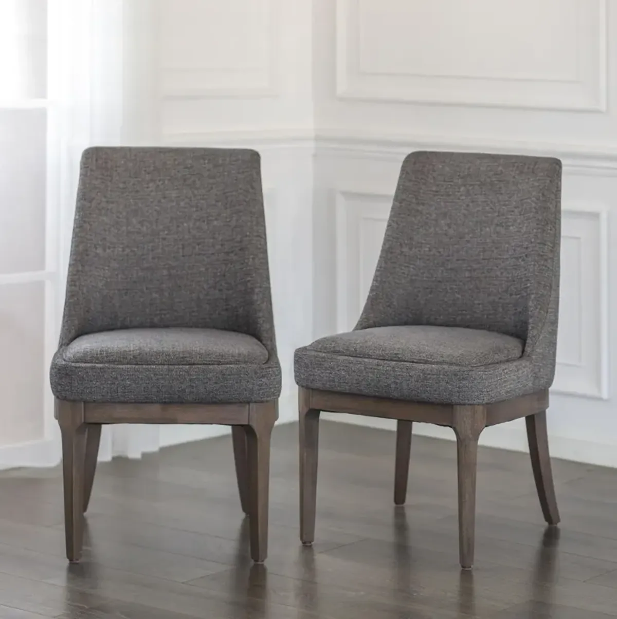 george fabric dining side chair, century gray