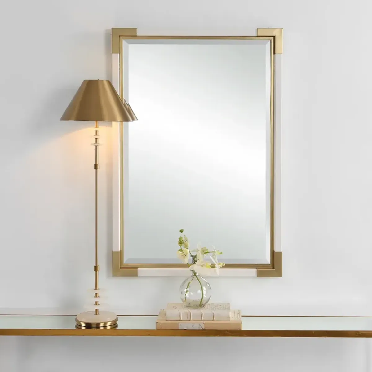 Malik White & Gold Mirror