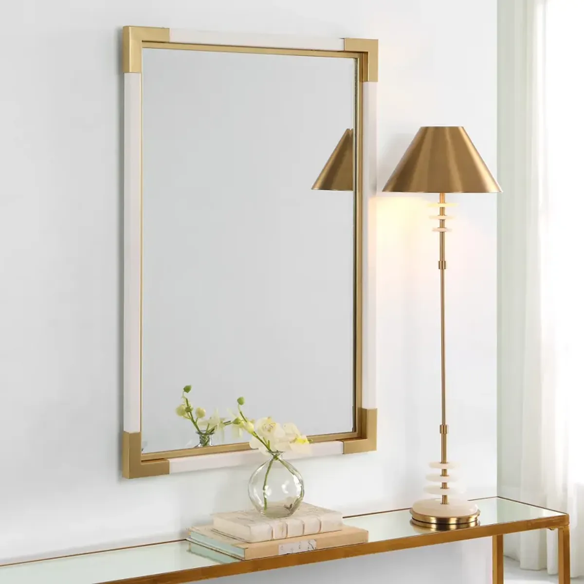 Malik White & Gold Mirror