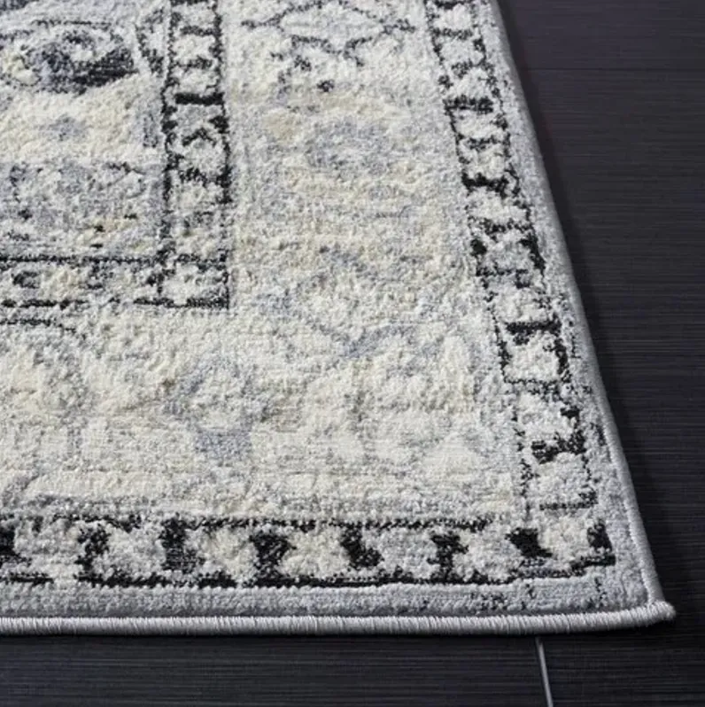 Brentwood 851 Silver / Black 4' X 6' Small Rectangle Powerloomed Rug