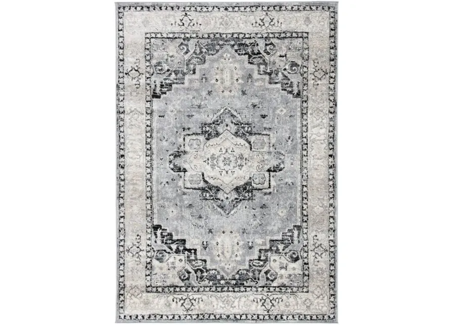 Brentwood 851 Silver / Black 4' X 6' Small Rectangle Powerloomed Rug