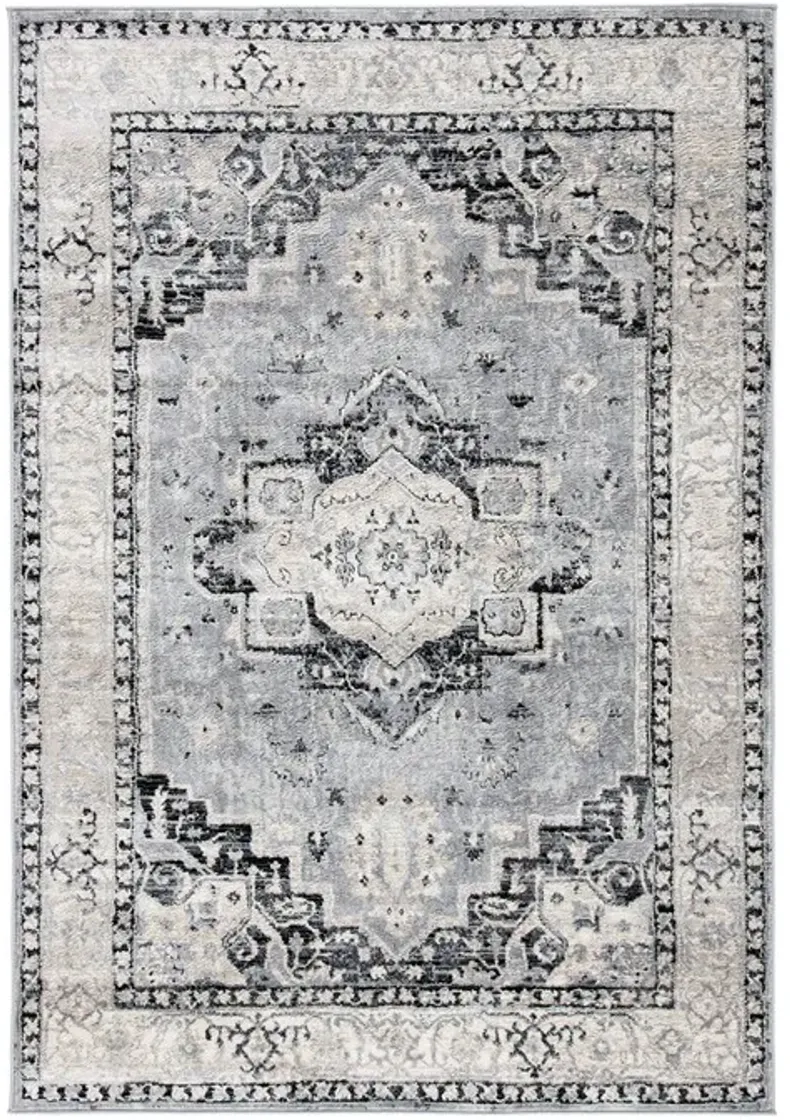 Brentwood 851 Silver / Black 4' X 6' Small Rectangle Powerloomed Rug