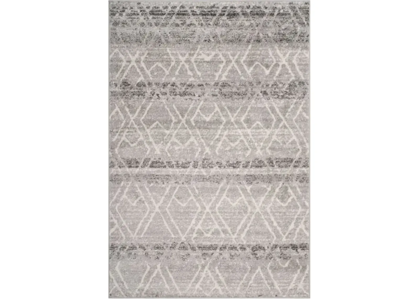 Adirondack Contemporary Silver / Ivory 2'-6" X 6' Powerloomed Rug