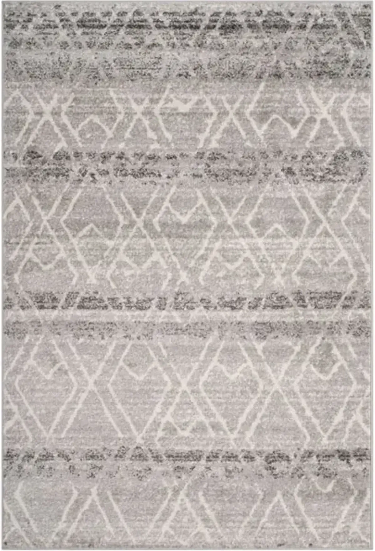 Adirondack Contemporary Silver / Ivory 2'-6" X 6' Powerloomed Rug