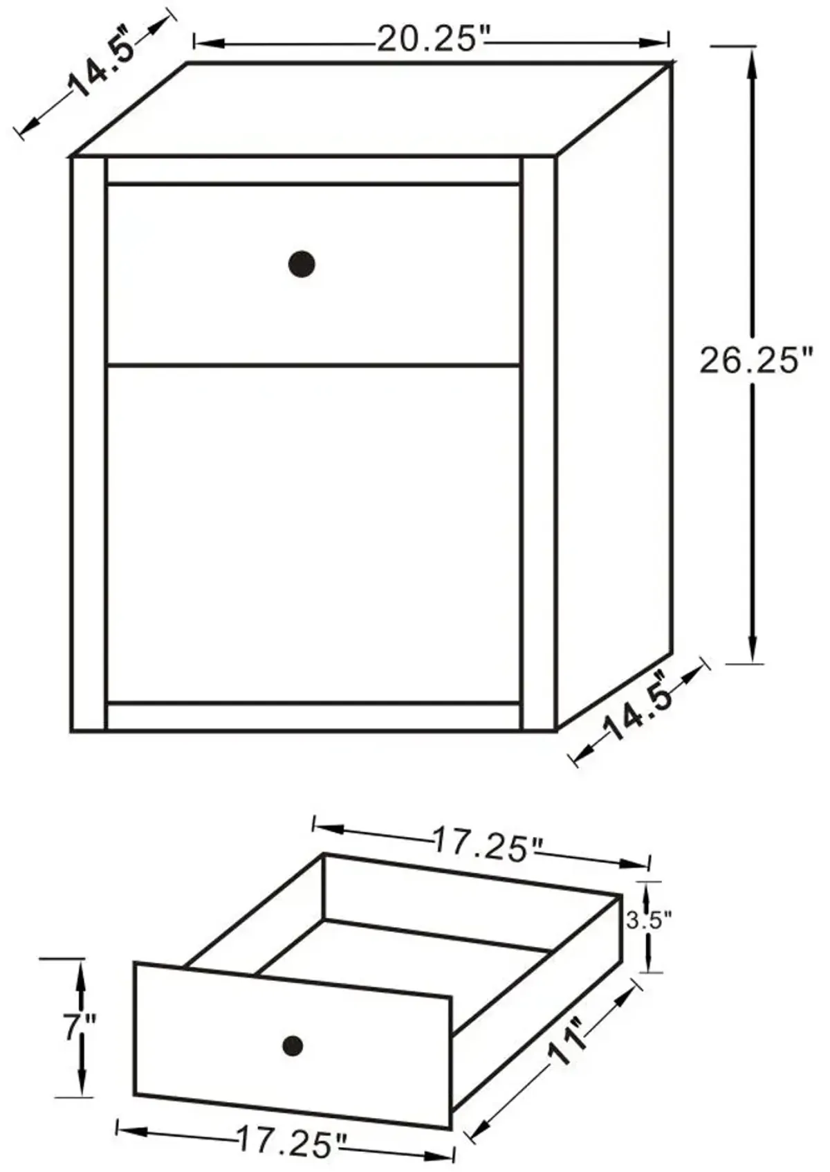 Coquette 1-drawer Rectangular Accent Table Mirror