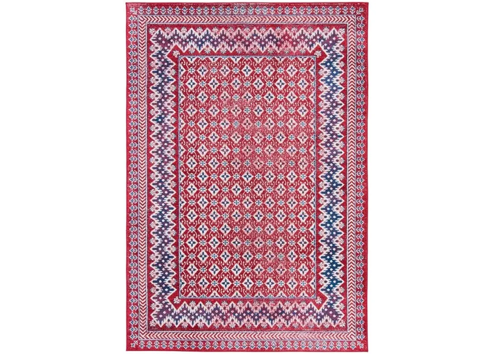 Brentwood 899 Red / Ivory 3' X 5' Small Rectangle Powerloomed Rug