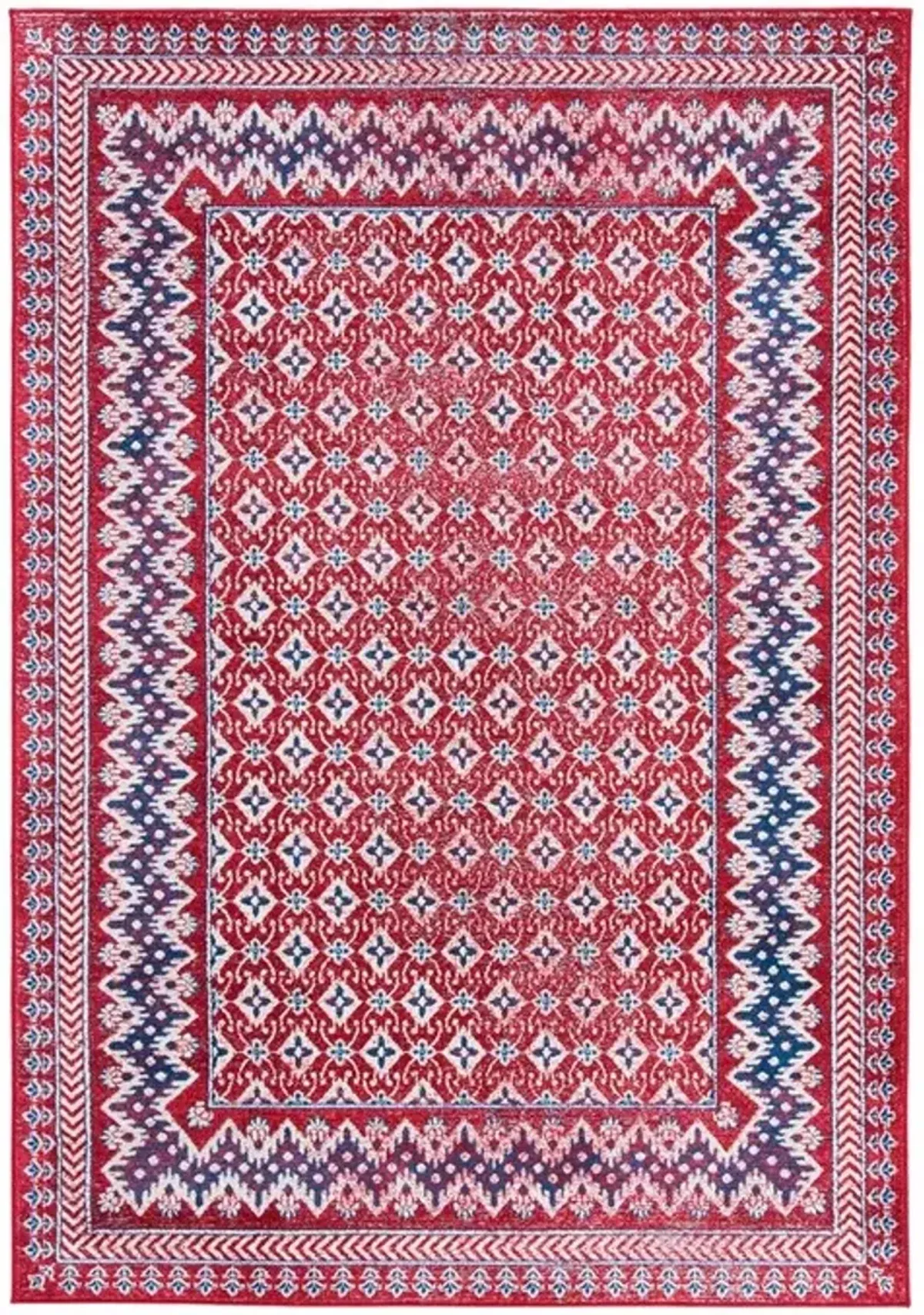 Brentwood 899 Red / Ivory 3' X 5' Small Rectangle Powerloomed Rug