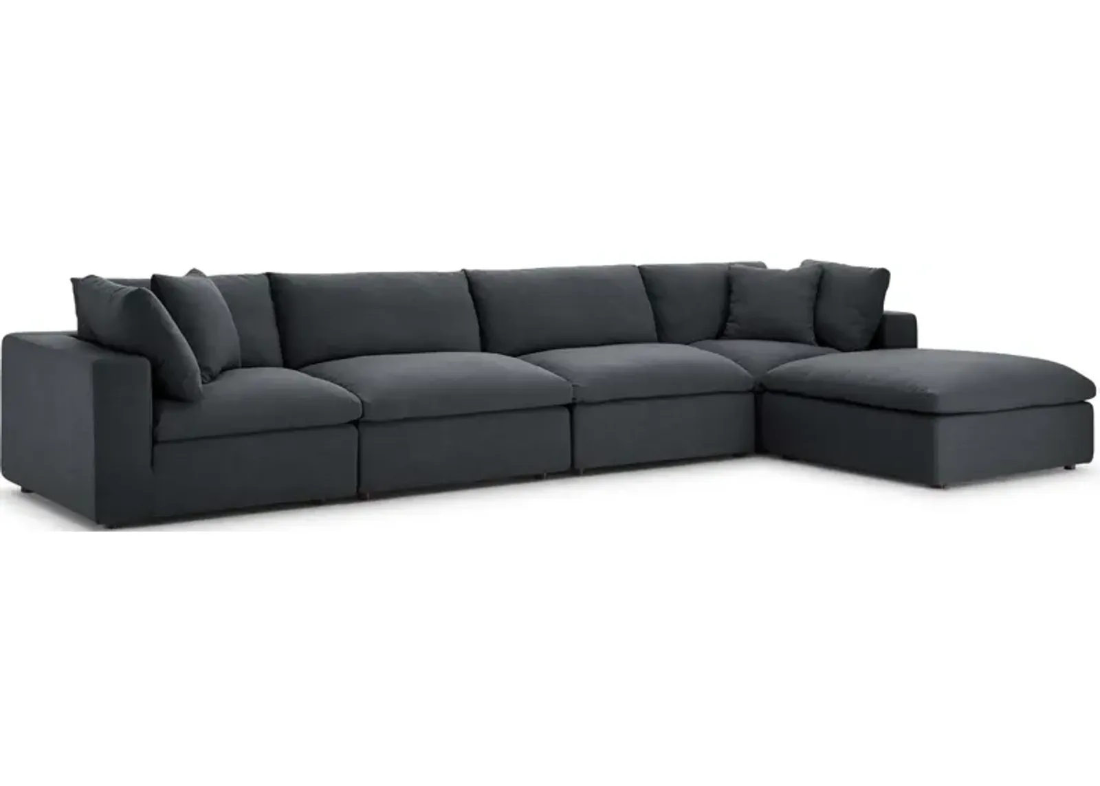 Commix Down Filled Overstuffed 5 Piece Sectional Sofa Set