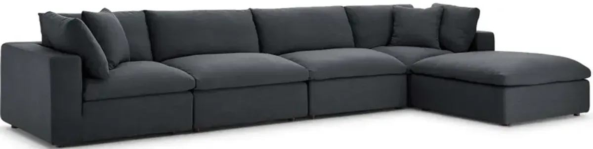 Commix Down Filled Overstuffed 5 Piece Sectional Sofa Set