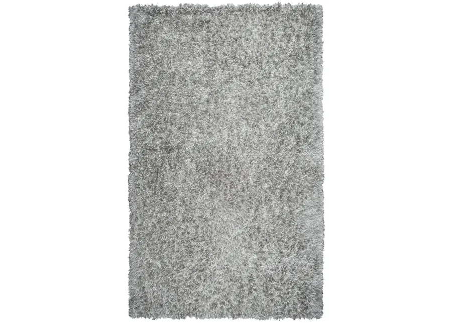 Urban Dazzle Light Gray Solid  Polyester / Lurex 3'6" x 5'6" Rectangle Rug