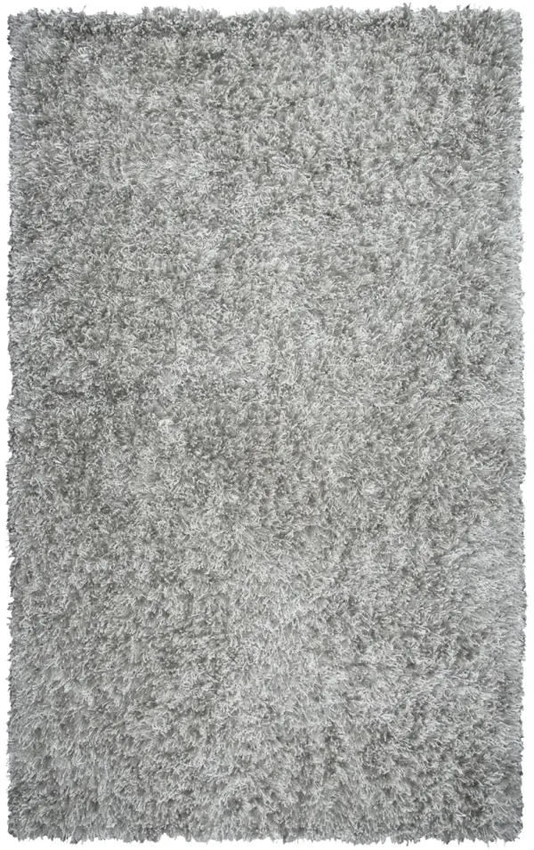 Urban Dazzle Light Gray Solid  Polyester / Lurex 3'6" x 5'6" Rectangle Rug