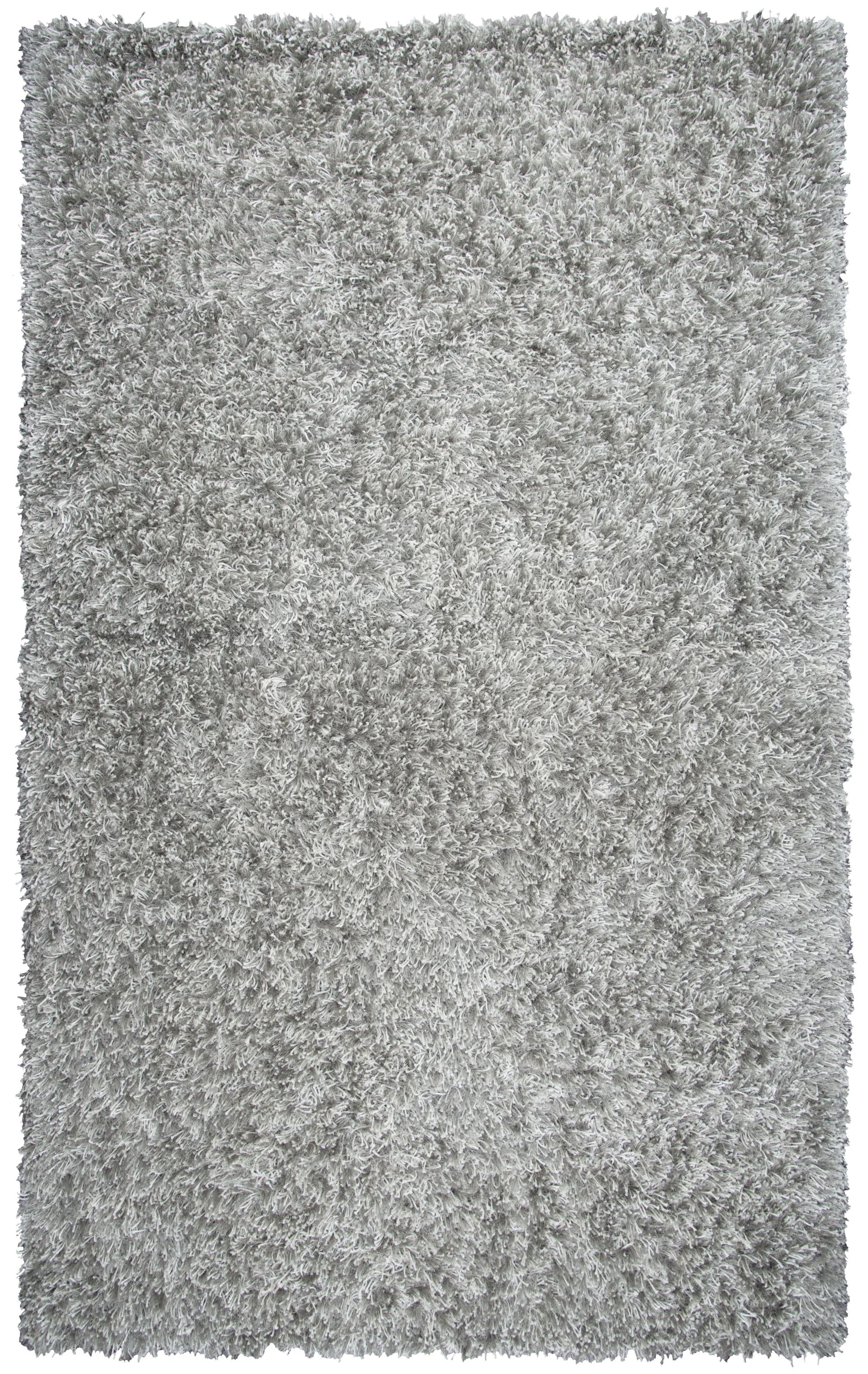 Urban Dazzle Light Gray Solid  Polyester / Lurex 3'6" x 5'6" Rectangle Rug