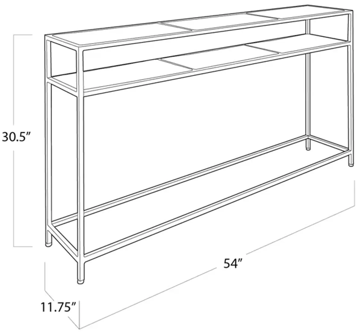 Echelon Console Table (Polished Nickel)