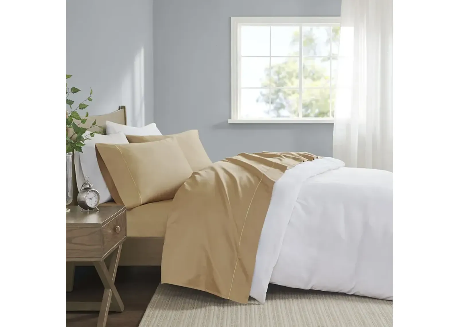 Madison Park 600 Thread Count Gold Pima Cotton Sheet Set