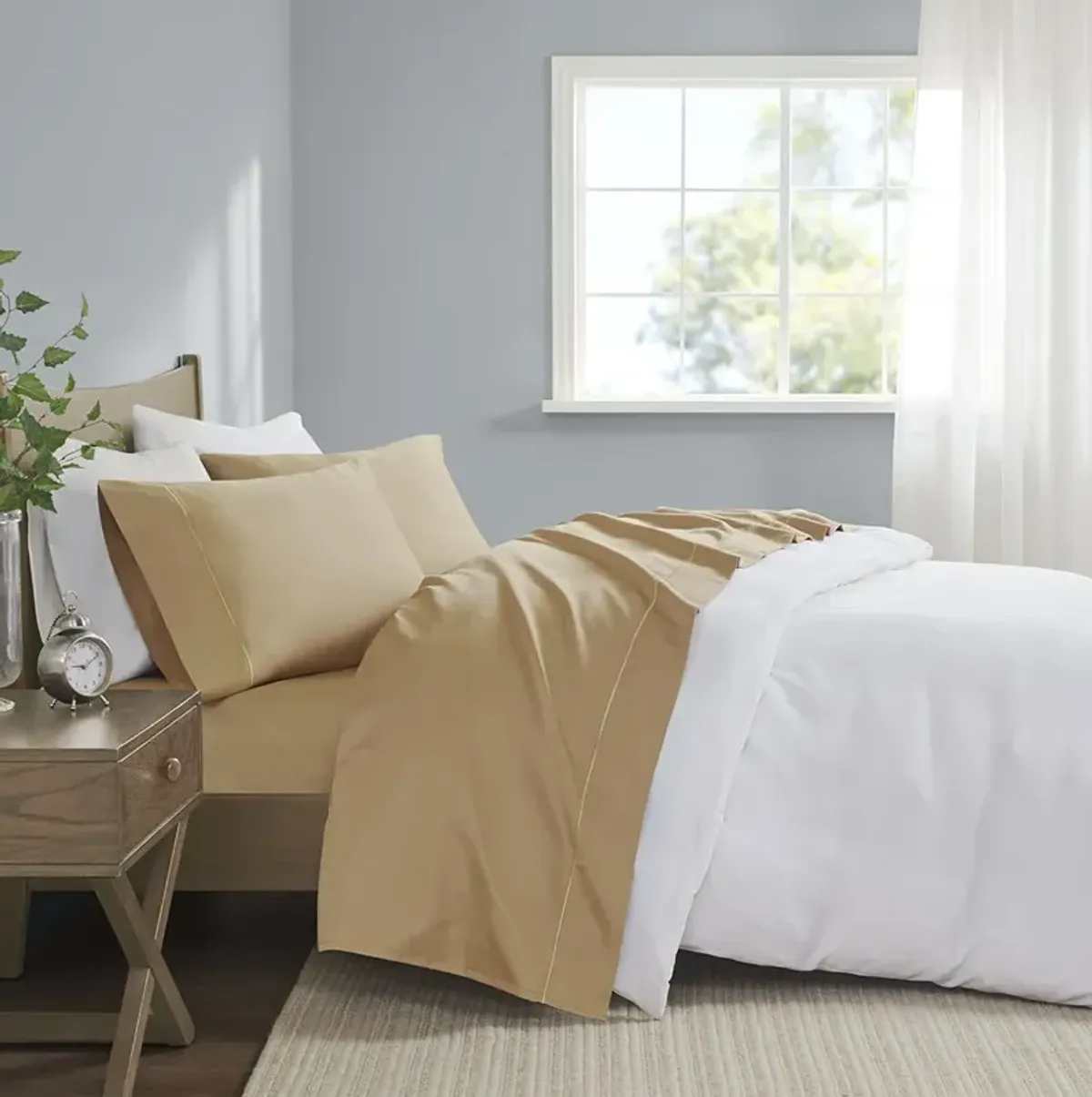 Madison Park 600 Thread Count Gold Pima Cotton Sheet Set