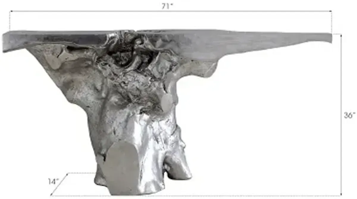 crown console, silver leaf