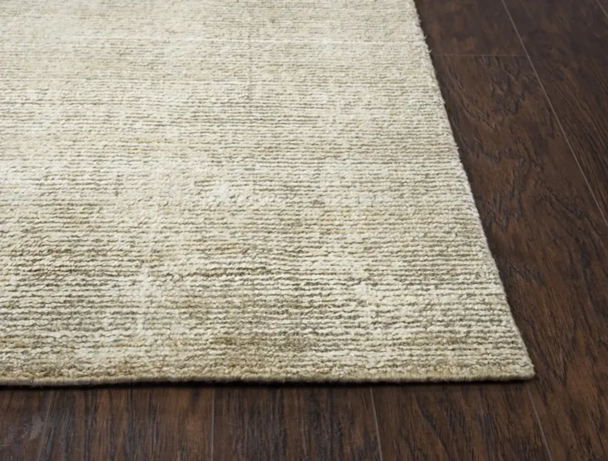 Grand Haven Beige Solid Wool/Tencel 8' x 10' Rectangle Rug