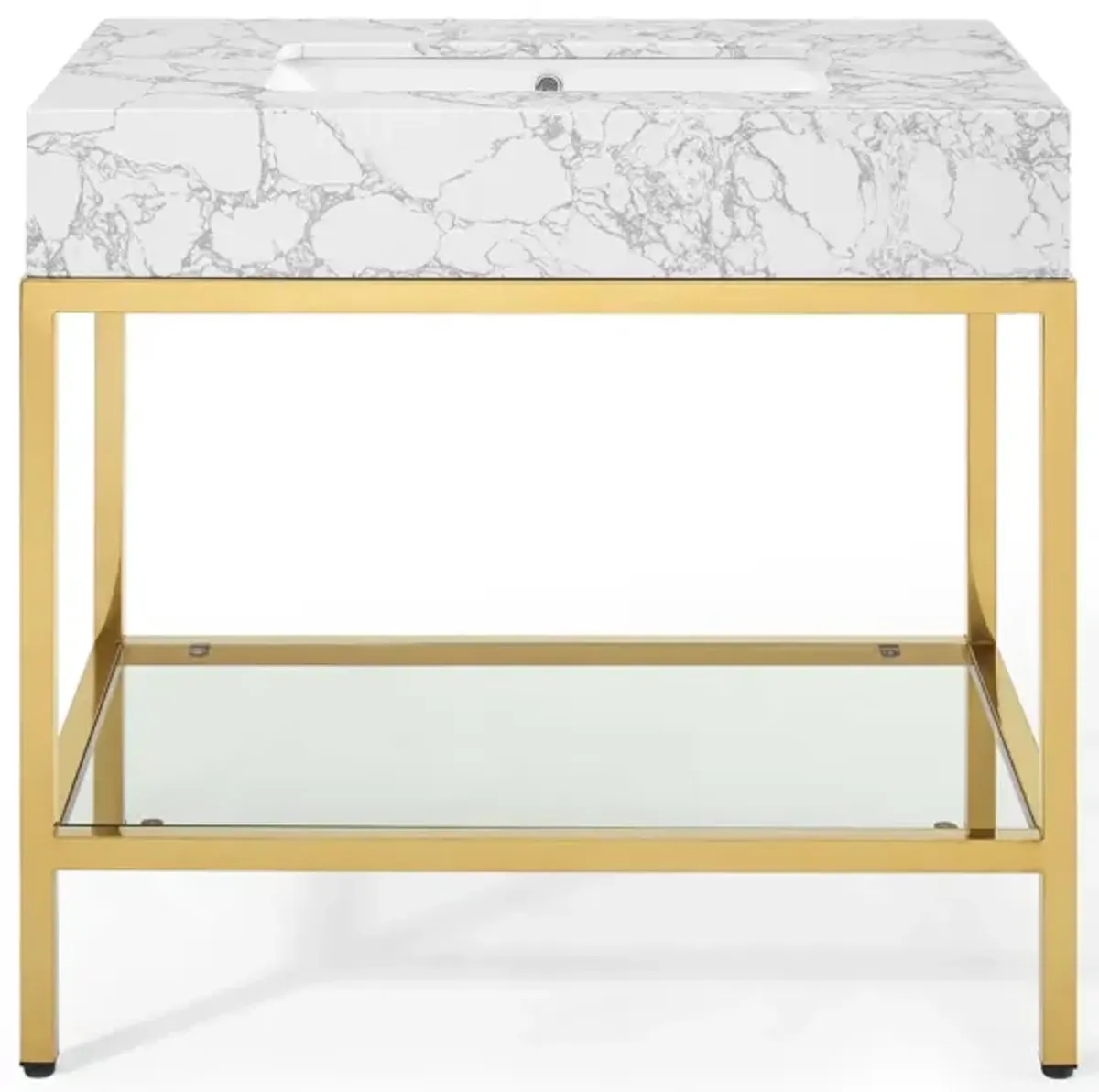 Kingsley 36" Gold Stainless Steel Bathroom Vanity