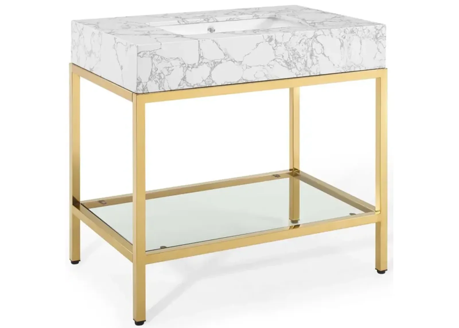 Kingsley 36" Gold Stainless Steel Bathroom Vanity