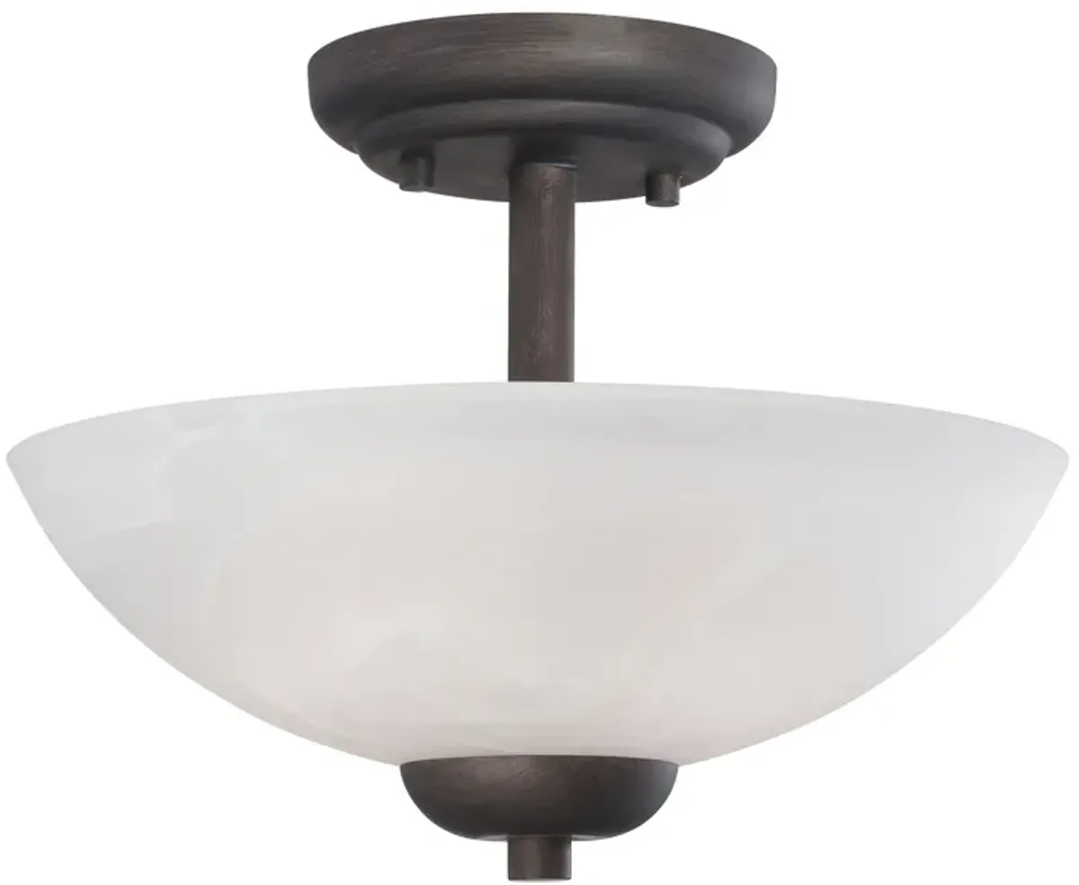 Tia 11.75" Wide 2-Light Semi Flush Mount - Painted Bronze