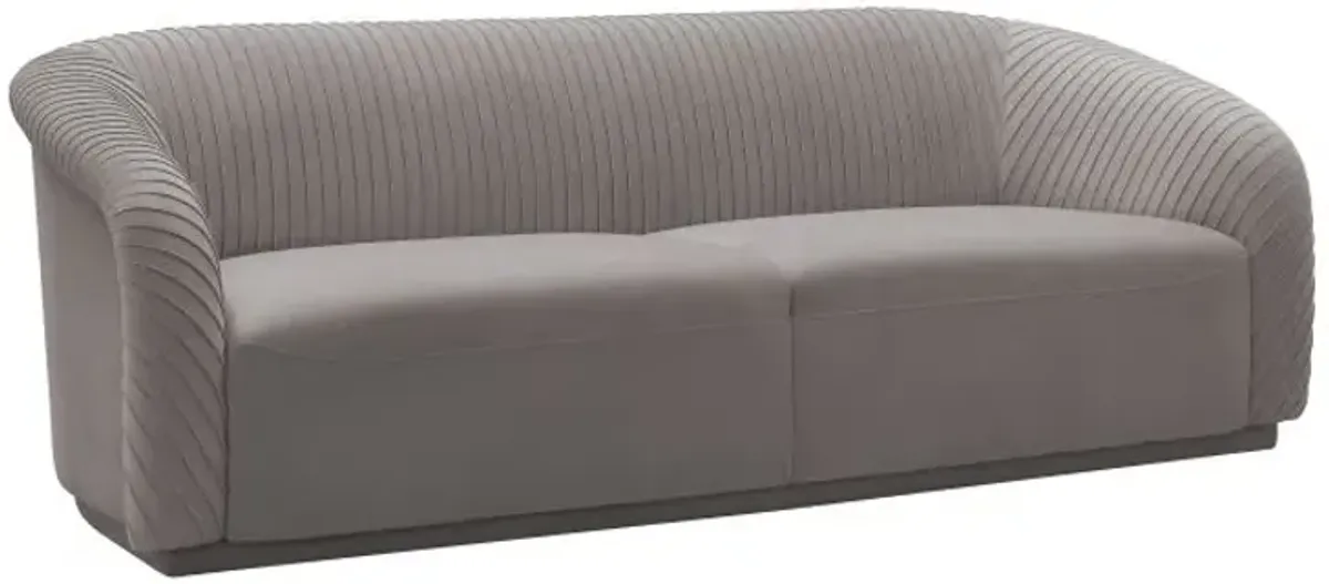 Yara Pleated Grey Velvet Sofa