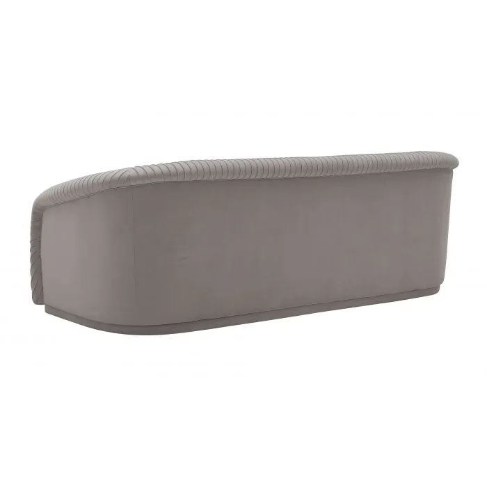 Yara Pleated Grey Velvet Sofa