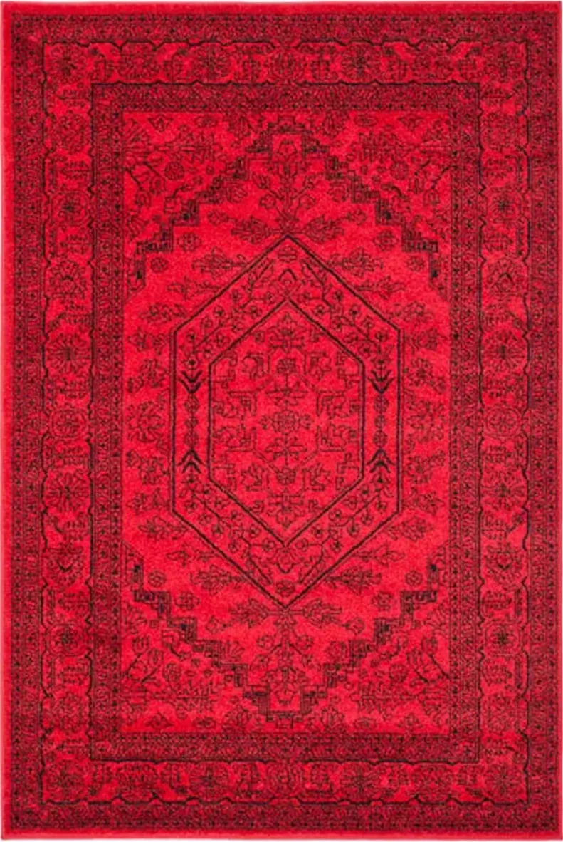 Adirondack Contemporary Red / Black 2'-6" X 6' Powerloomed Rug