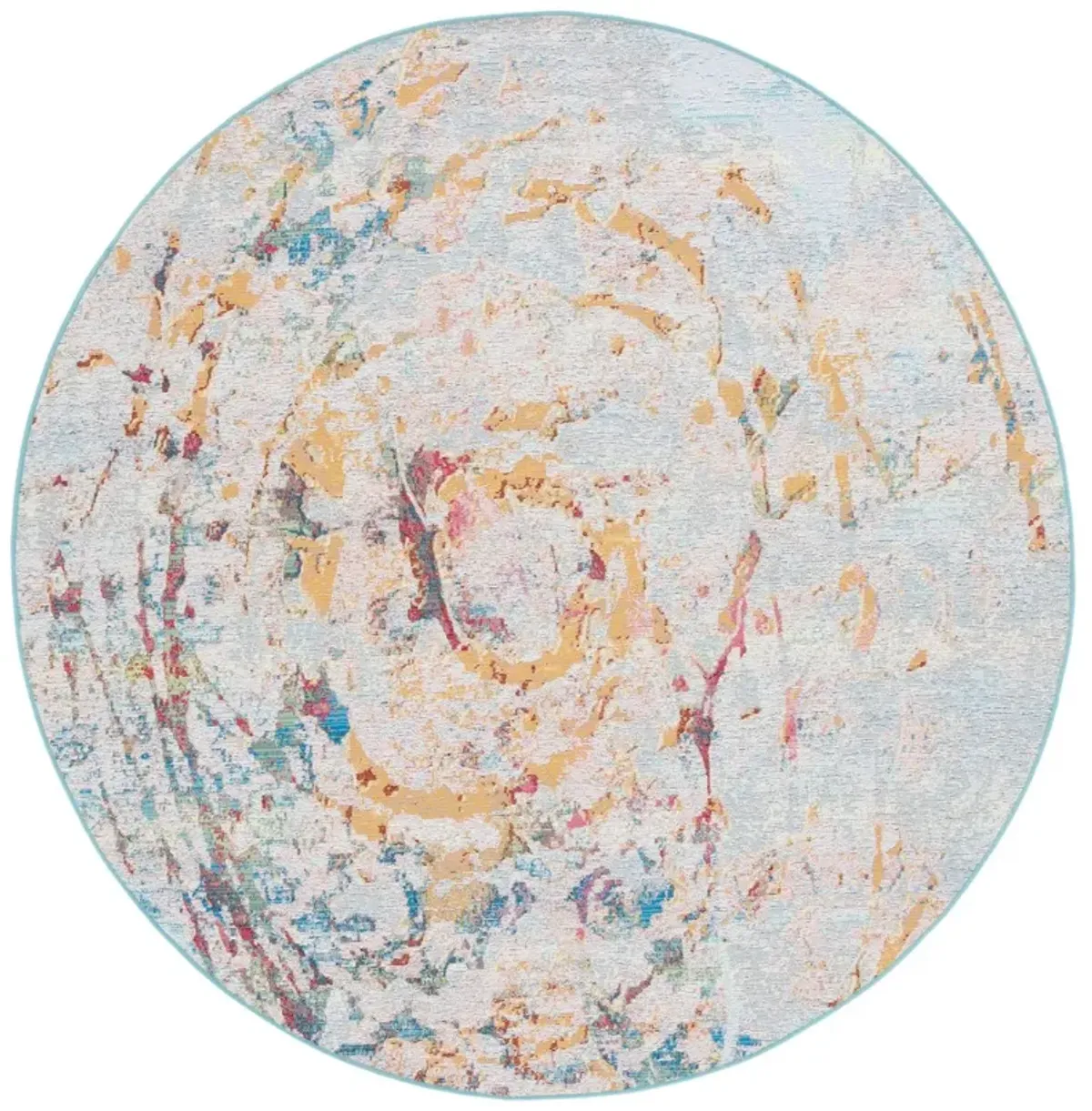 BARBADOS 538 Blue 6'-6' X 6'-6' Round Round Rug