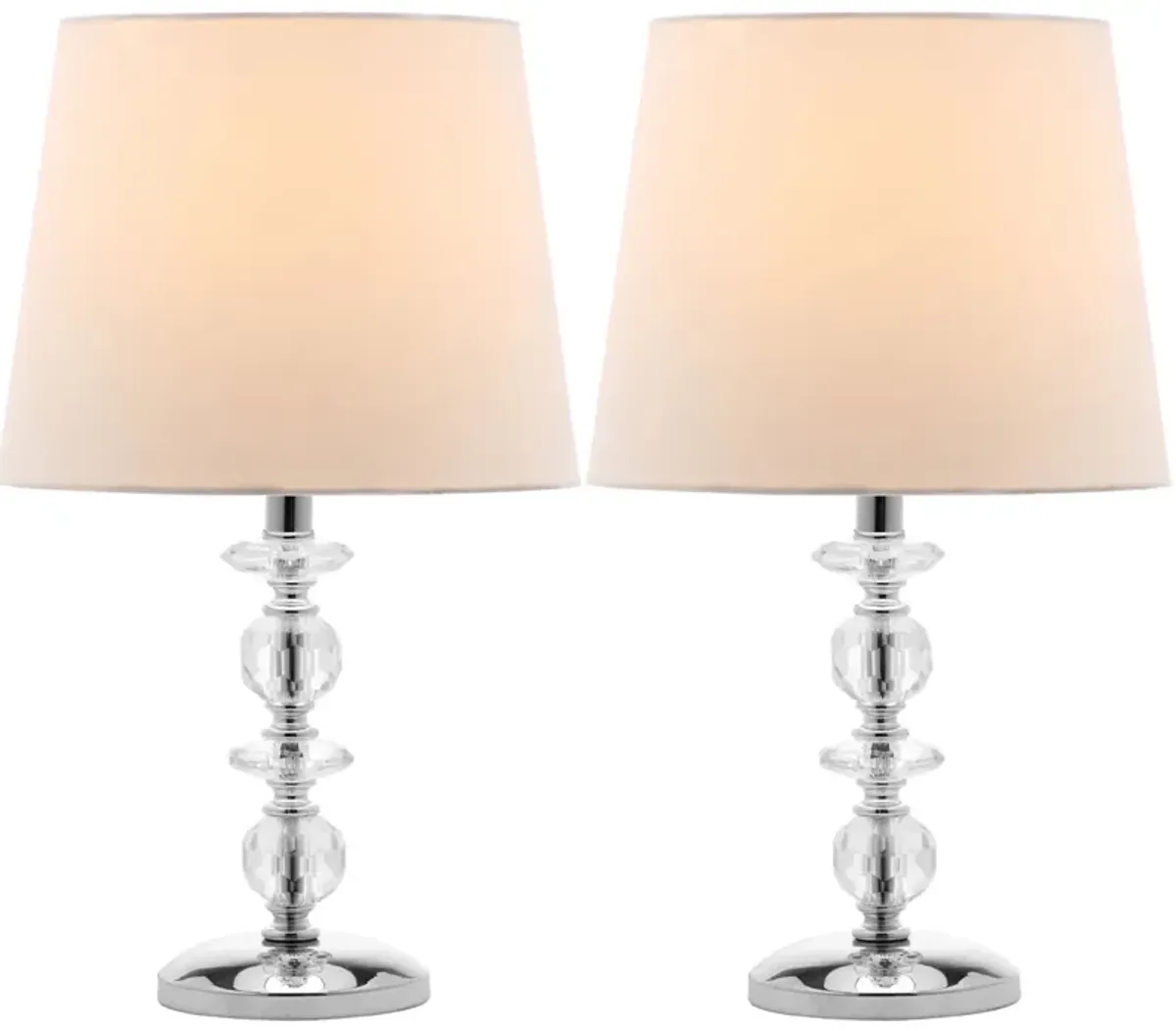 Derry 15-Inch H Stacked Crystal Dark Grey Lamp - Set of 2