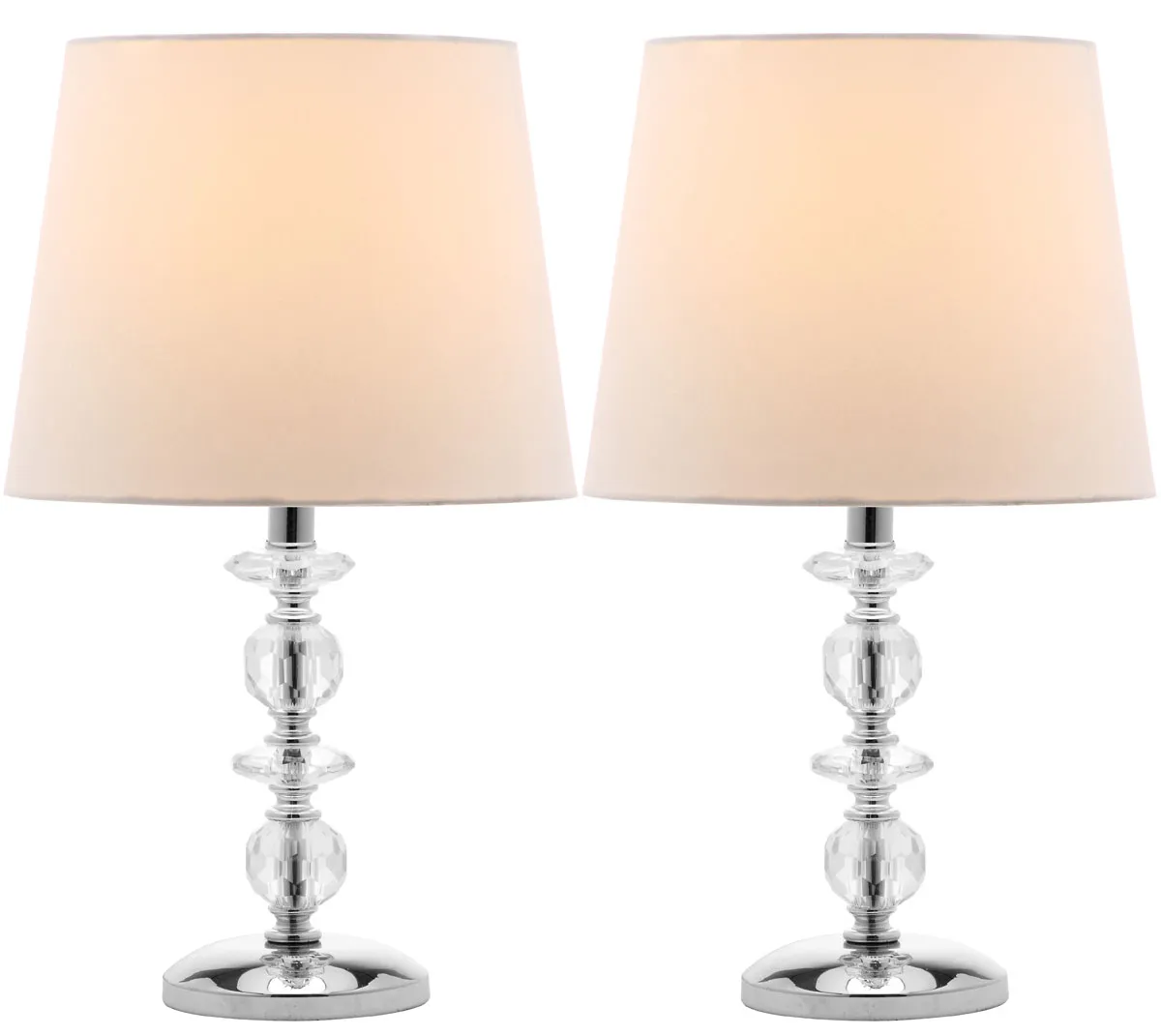 Derry 15-Inch H Stacked Crystal Dark Grey Lamp - Set of 2