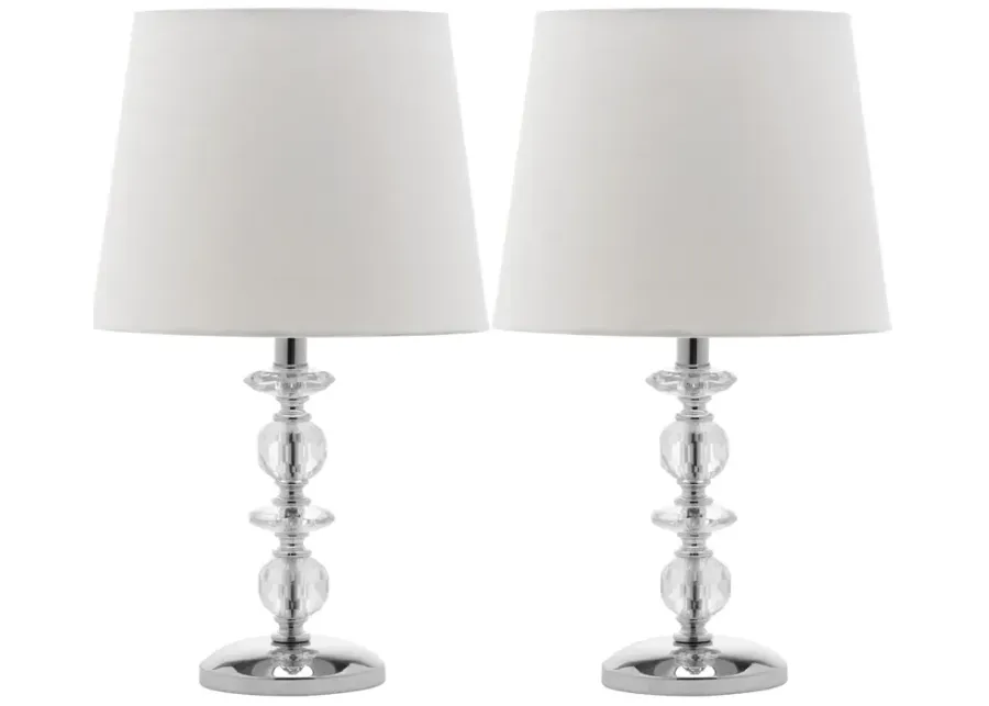 Derry 15-Inch H Stacked Crystal Dark Grey Lamp - Set of 2