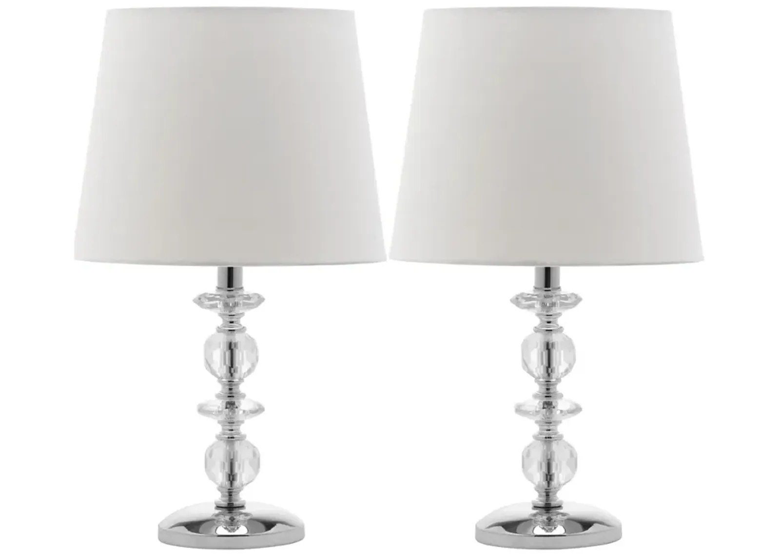 Derry 15-Inch H Stacked Crystal Dark Grey Lamp - Set of 2