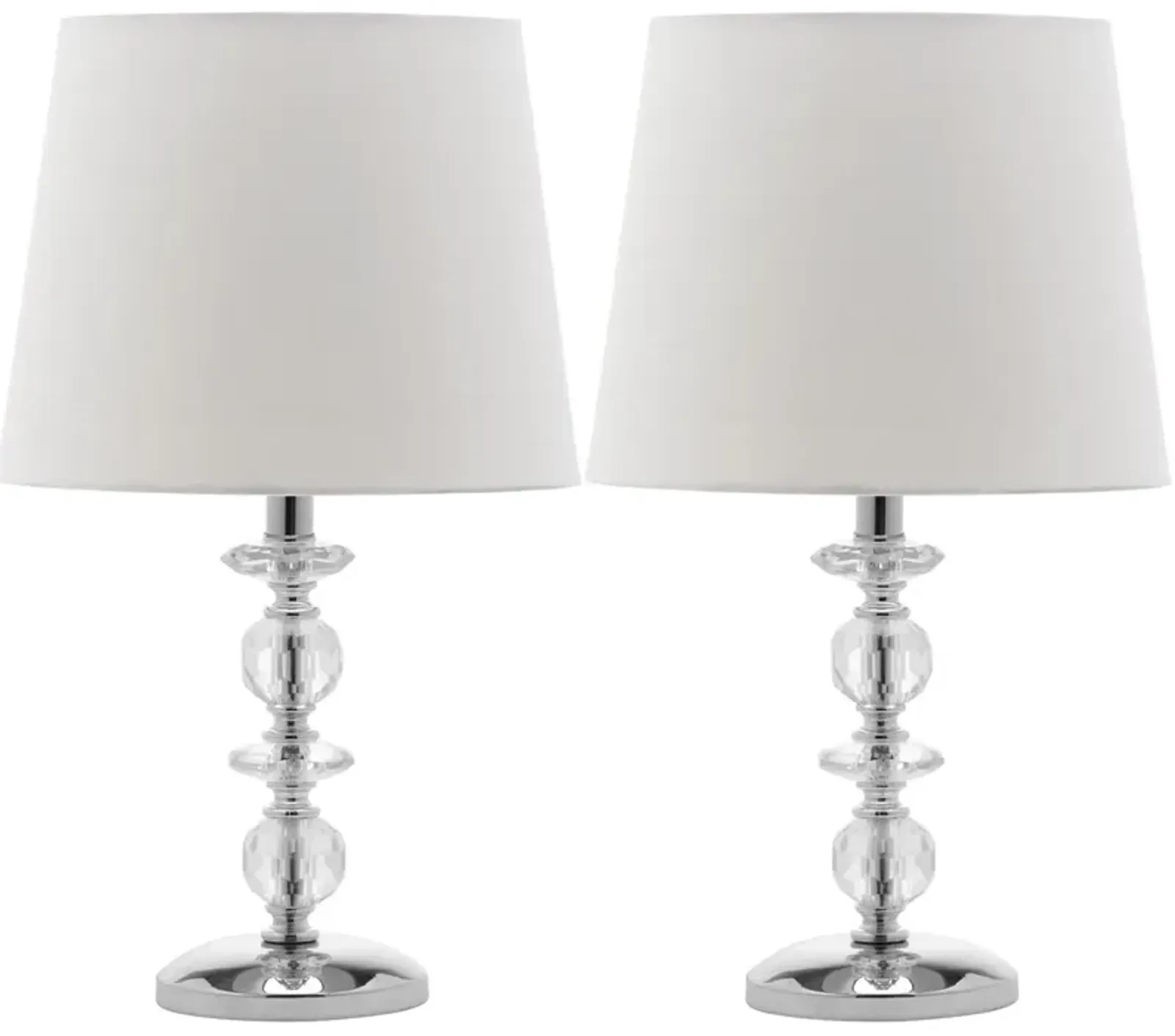 Derry 15-Inch H Stacked Crystal Dark Grey Lamp - Set of 2