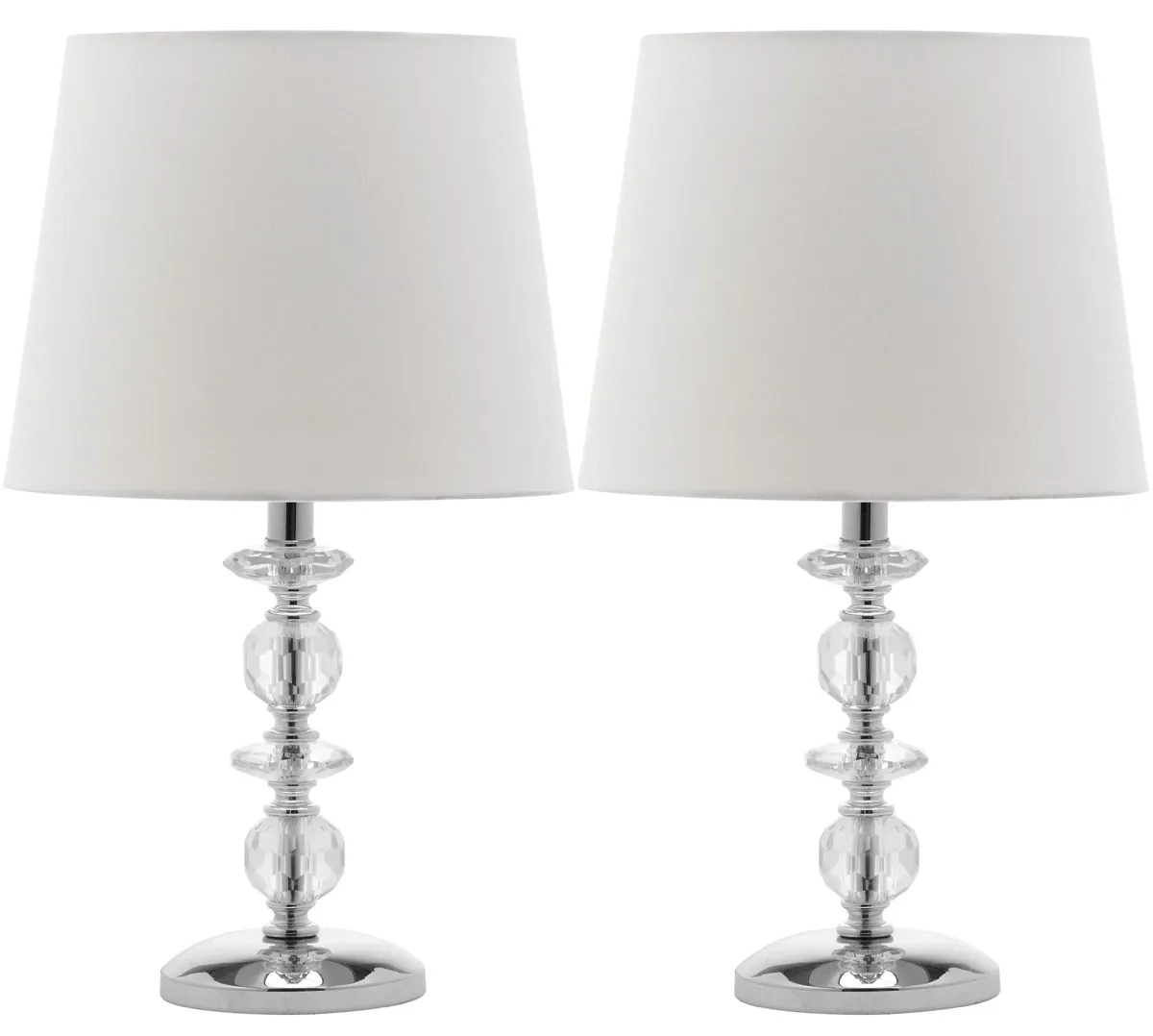 Derry 15-Inch H Stacked Crystal Dark Grey Lamp - Set of 2