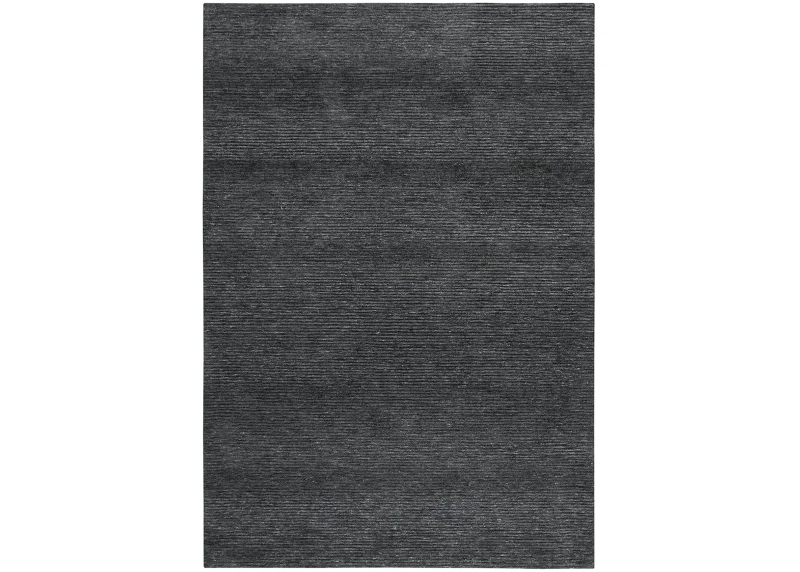 Mason Park Charcoal Solid/Tone on Tone Recycled Polyester 7'6" x 9'6" Rectangle Rug