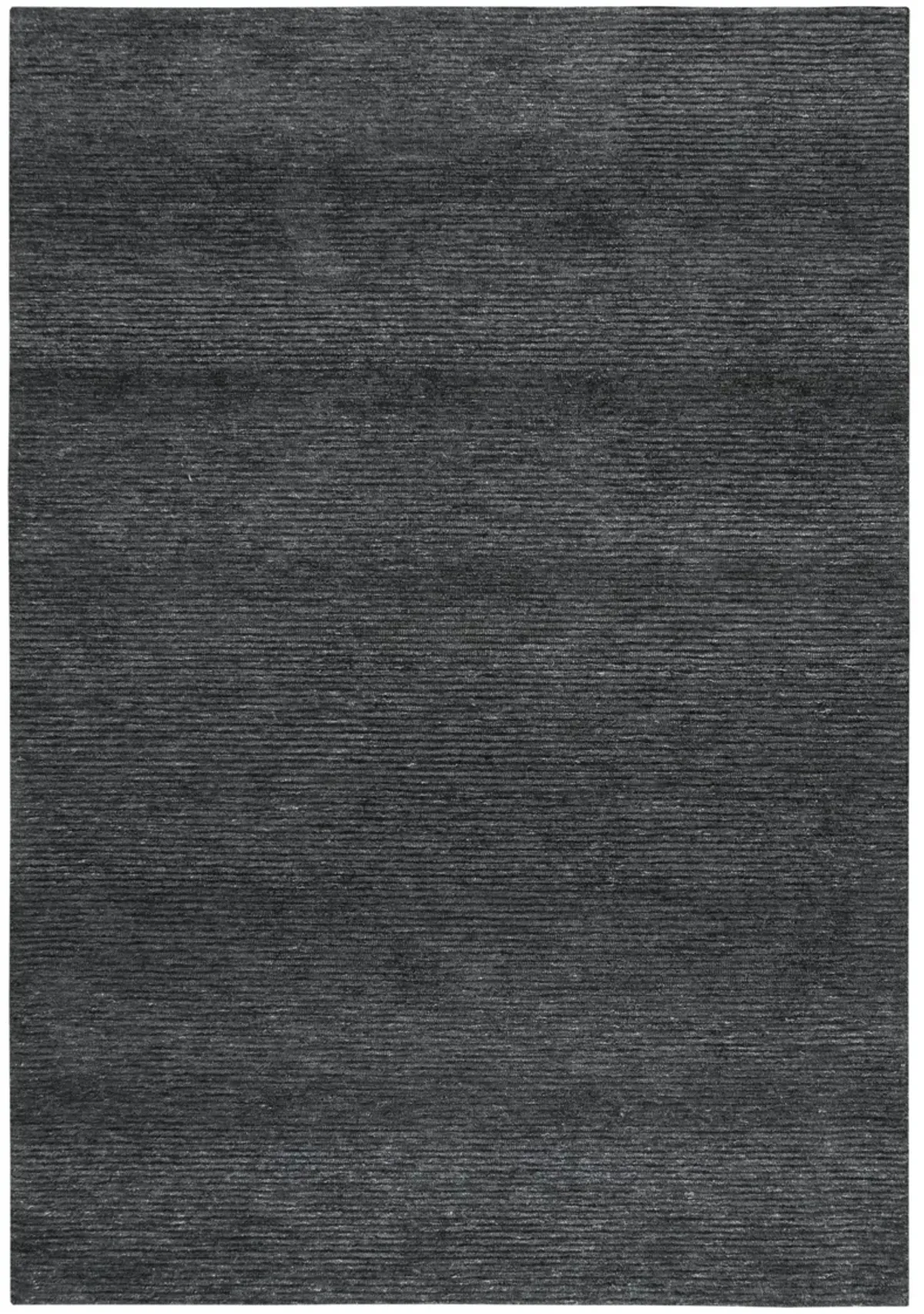 Mason Park Charcoal Solid/Tone on Tone Recycled Polyester 7'6" x 9'6" Rectangle Rug