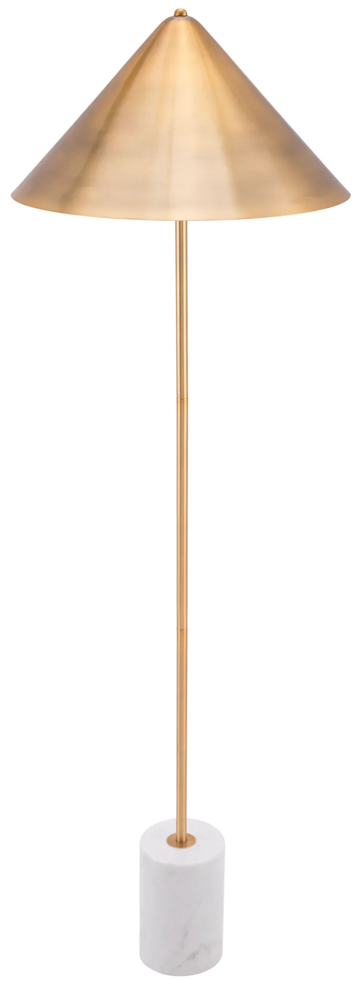 Bianca Floor Lamp Brass & White