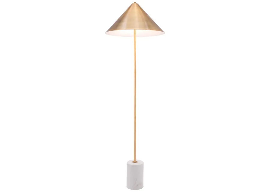 Bianca Floor Lamp Brass & White