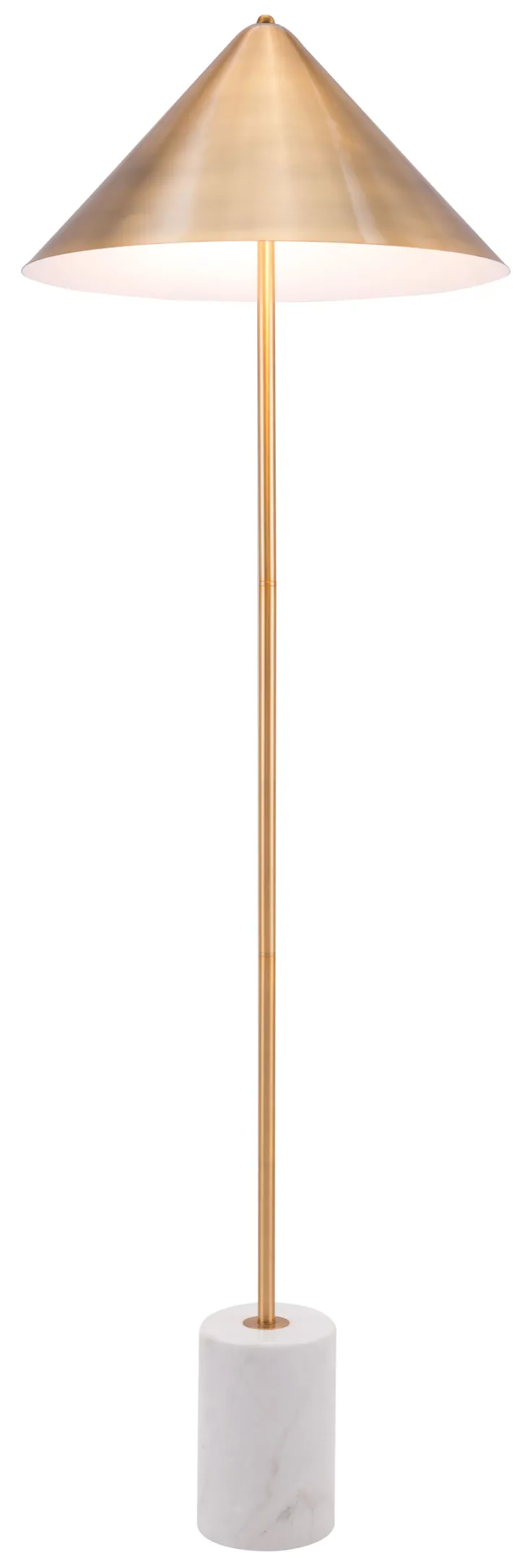 Bianca Floor Lamp Brass & White