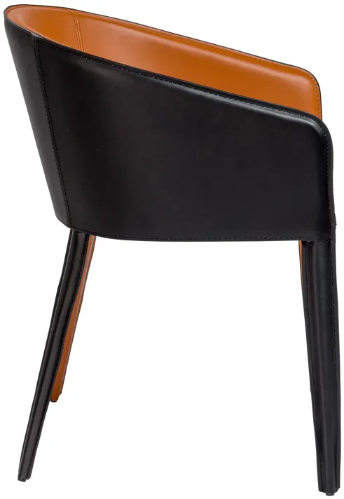 Pallas Armchair In Cognac and Black - Set of 1