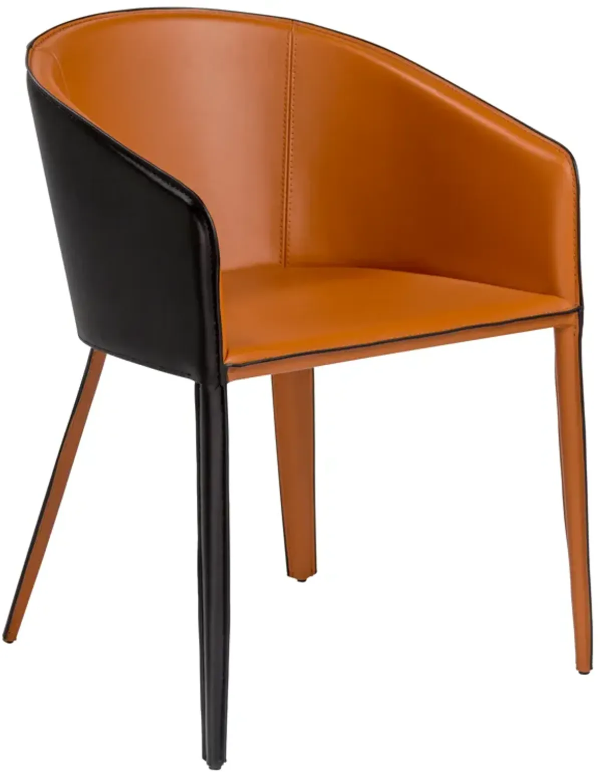 Pallas Armchair In Cognac and Black - Set of 1