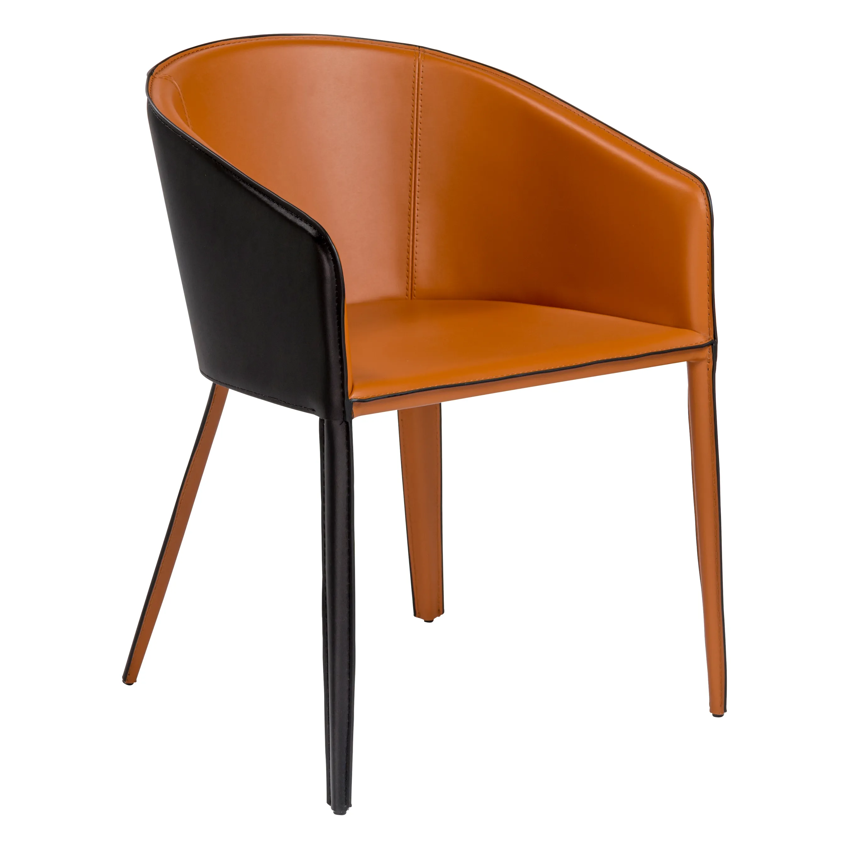 Pallas Armchair In Cognac and Black - Set of 1