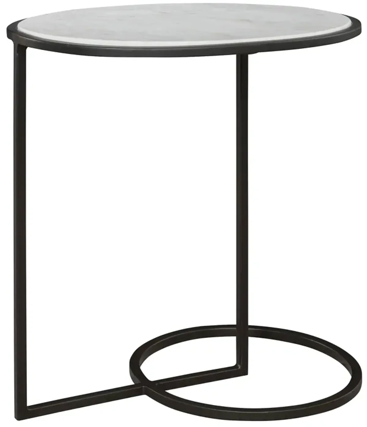 Twofold White Marble Accent Table