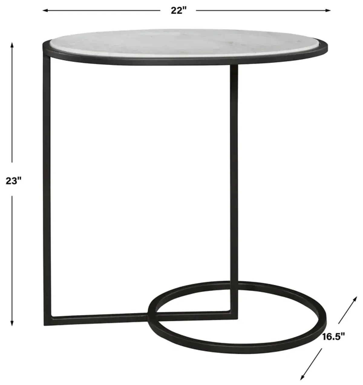 Twofold White Marble Accent Table