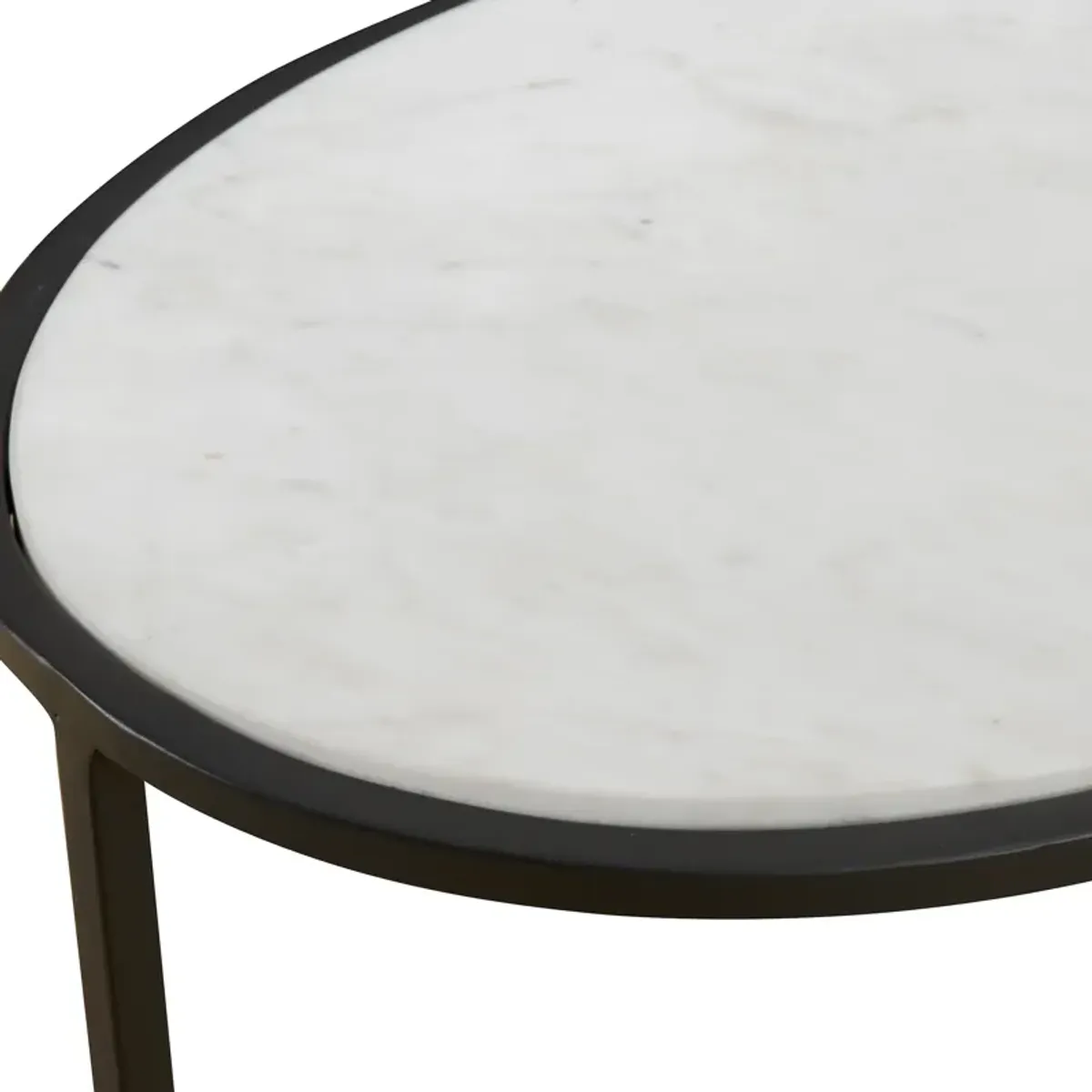 Twofold White Marble Accent Table