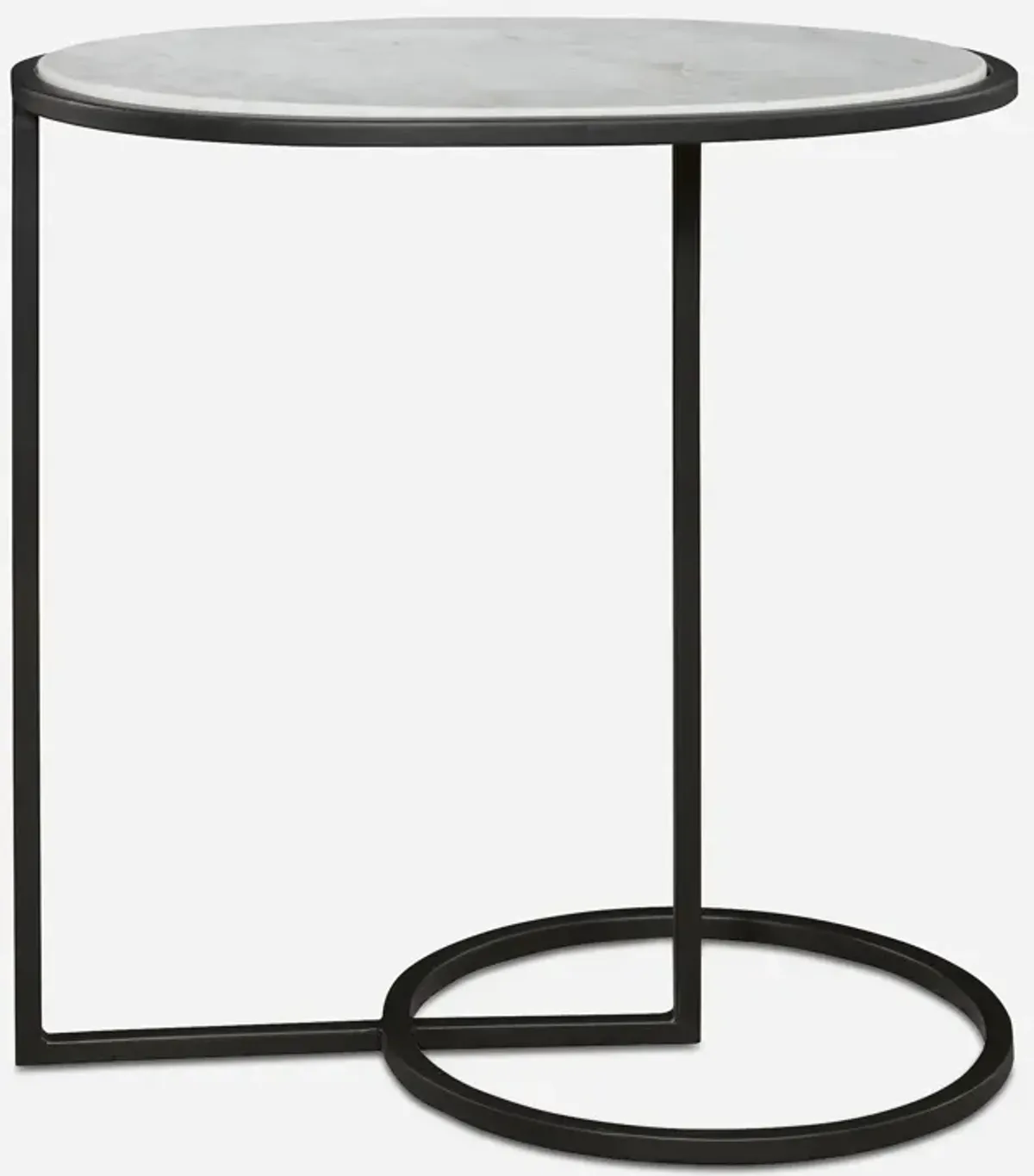 Twofold White Marble Accent Table