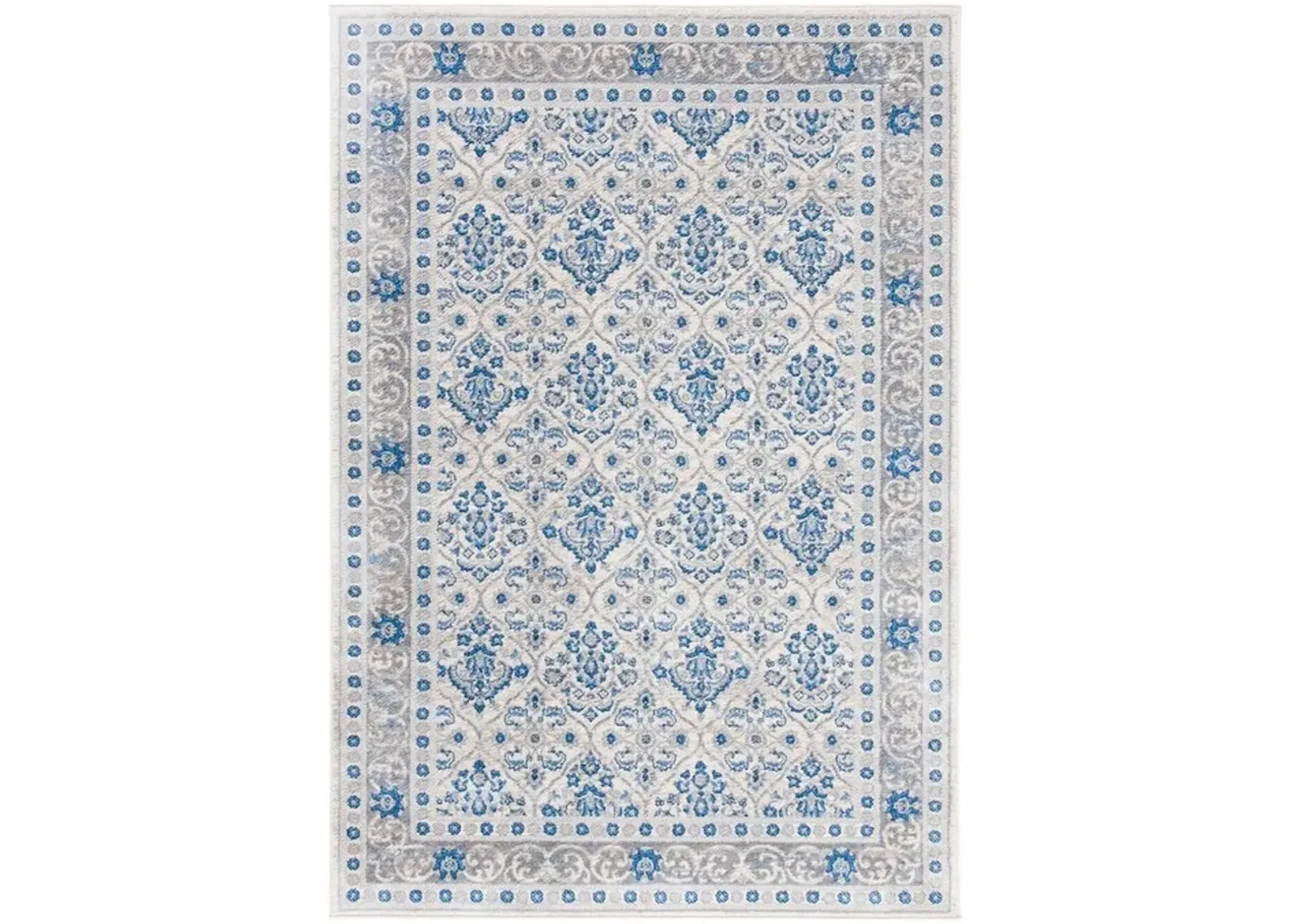 Brentwood 870 Ivory / Blue 3' X 5' Small Rectangle Powerloomed Rug