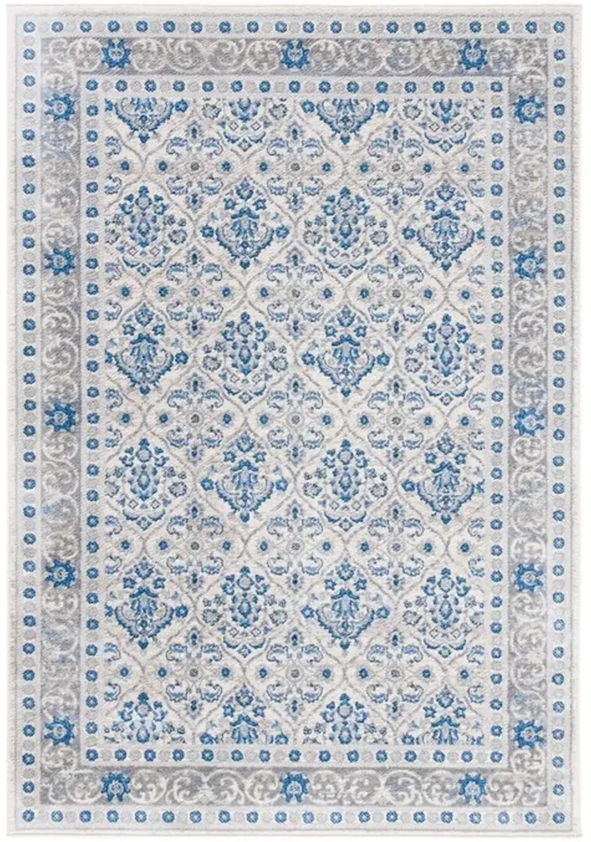 Brentwood 870 Ivory / Blue 3' X 5' Small Rectangle Powerloomed Rug