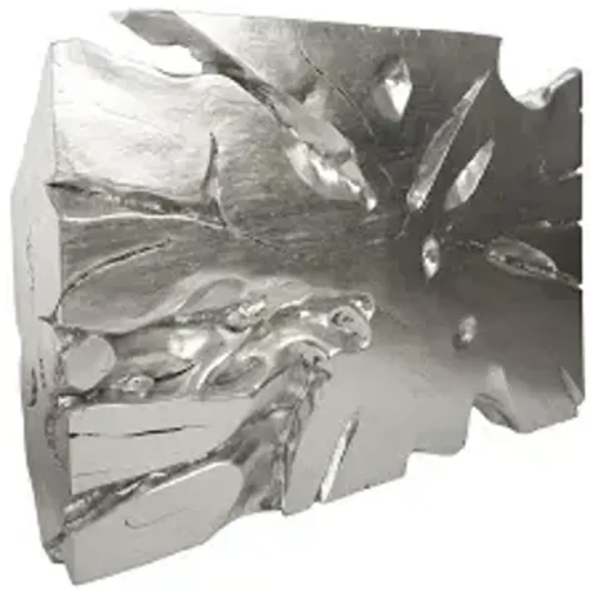 freeform wall art, large, silver leaf