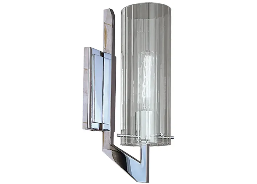 Faceted Sconce Vanity Light - Chrome